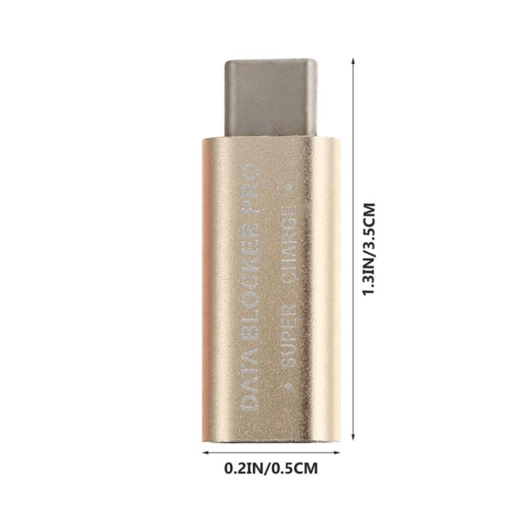 GE07 USB-C / Type-C Data Blocker Fast Charging Connector(Gold) - free shipping - PMC TechLife - Order now!