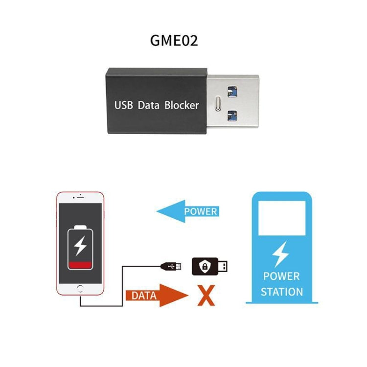 GEM02 USB Data Blocker Charging Connector(Silver) - Converter & Adapter by PMC TechLife | Online Shopping South Africa | PMC TechLife