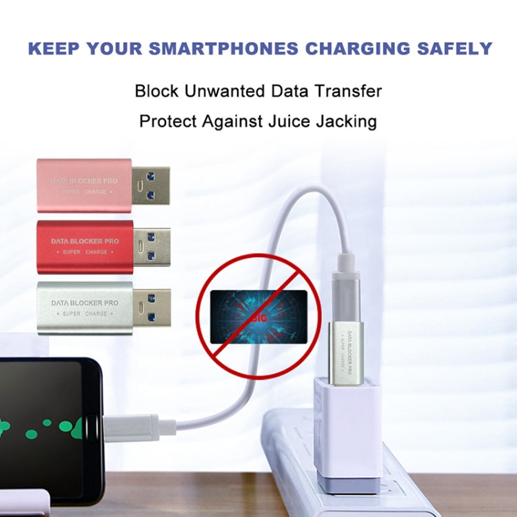 GE06 USB Data Blocker Fast Charging Connector(Rose Gold) - Converter & Adapter by PMC TechLife | Online Shopping South Africa | PMC TechLife