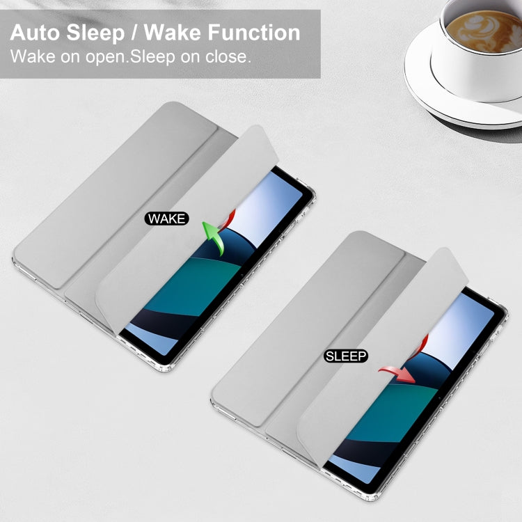 For Xiaomi Redmi Pad 10.6 3-Fold Clear Back Cover Leather Smart Tablet Case(Grey) - free shipping - PMC TechLife - Order now!