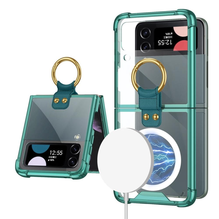 For Samsung Galaxy Z Flip3 5G GKK MagSafe Airbag Shockproof Phone Case with Ring Holder(Green) - Galaxy Phone Cases by GKK | Online Shopping South Africa | PMC TechLife