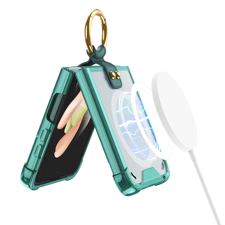 For Samsung Galaxy Z Flip3 5G GKK MagSafe Airbag Shockproof Phone Case with Ring Holder(Transparent) - Galaxy Phone Cases by GKK | Online Shopping South Africa | PMC TechLife