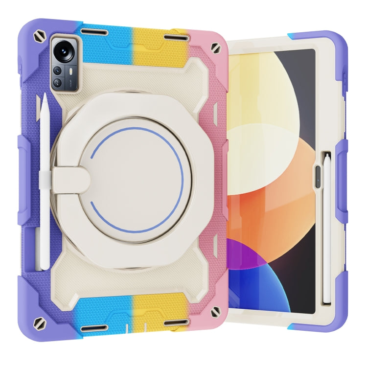For Xiaomi Pad 5 Pro 12.4 Armor Contrast Color Silicone + PC Tablet Case(Colorful Pink) - Mi Pad 5 Pro 12.4 Case by PMC TechLife | Online Shopping South Africa | PMC TechLife