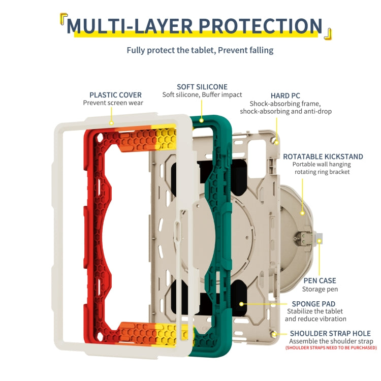 For Xiaomi Pad 5 Pro 12.4 Armor Contrast Color Silicone + PC Tablet Case(Colorful Green) - Mi Pad 5 Pro 12.4 Case by PMC TechLife | Online Shopping South Africa | PMC TechLife