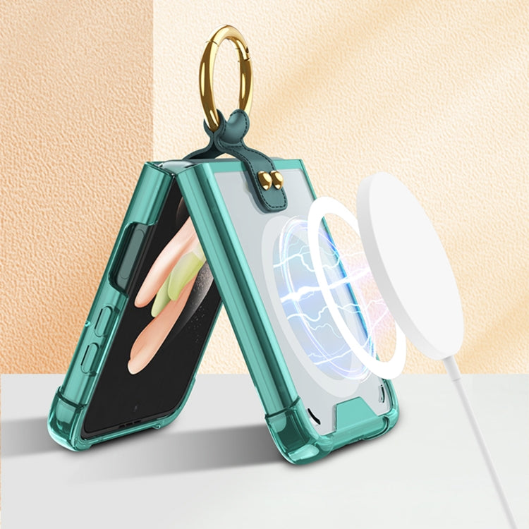 For Samsung Galaxy Z Flip4 GKK MagSafe Airbag Shockproof Phone Case with Ring Holder(Green) - Galaxy Z Flip4 5G Cases by GKK | Online Shopping South Africa | PMC TechLife