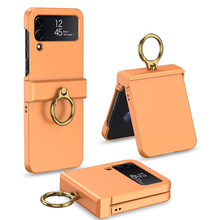 For Samsung Galaxy Z Flip4 GKK Ultrathin Hinge Full Coverage Phone Case with Ring Holder(Orange) - free shipping - PMC TechLife - Order now!
