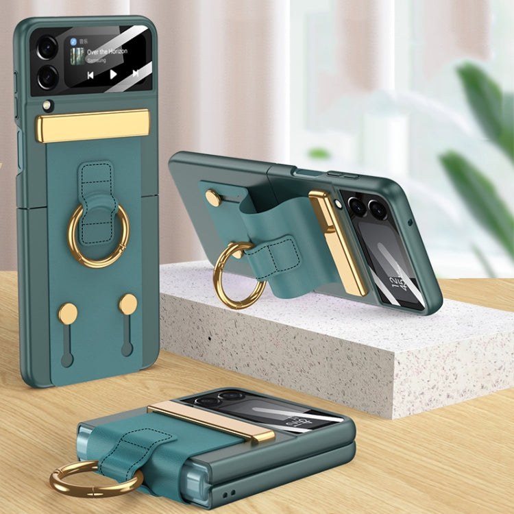 For Samsung Galaxy Z Flip4 GKK Ultrathin Shockproof Phone Case with Ring Holder / Wrist Strap(Green) - free shipping - PMC TechLife - Order now!