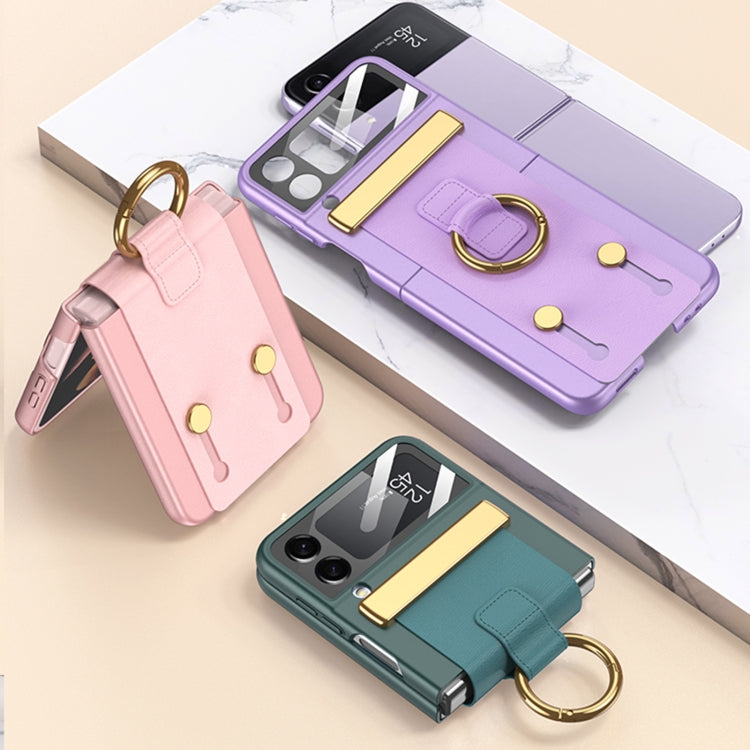 For Samsung Galaxy Z Flip4 GKK Ultrathin Shockproof Phone Case with Ring Holder / Wrist Strap(Purple) - free shipping - PMC TechLife - Order now!