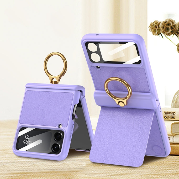 For Samsung Galaxy Z Flip4 GKK Magnetic Fold Hinge Full Coverage Phone Case with Ring Holder(Purple) - free shipping - PMC TechLife - Order now!