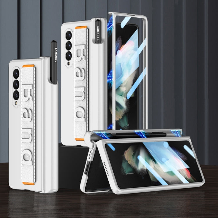 For Samsung Galaxy Z Fold3 5G GKK Magnetic Fold Hinge Shockproof Phone Case with Wrist Strap(Silver) - free shipping - PMC TechLife - Order now!
