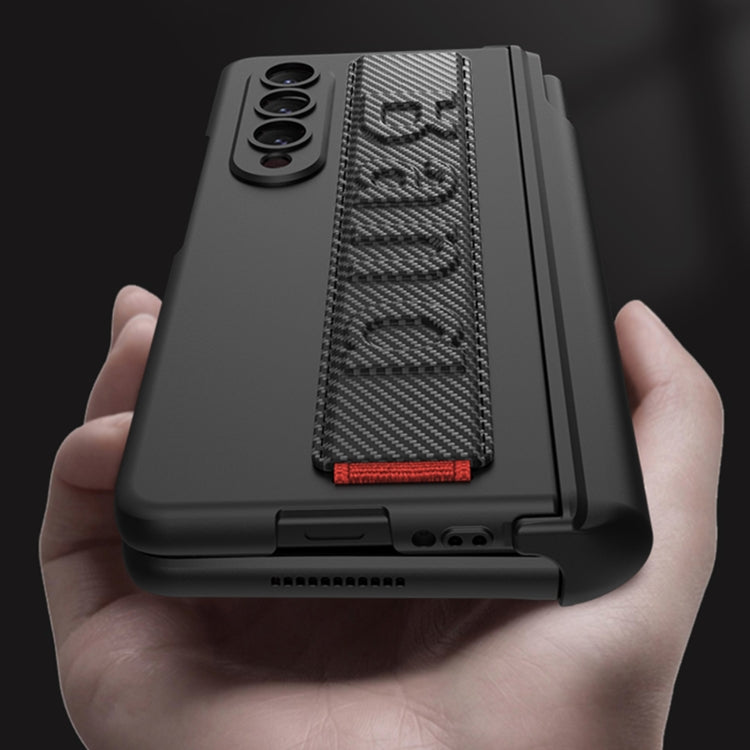 For Samsung Galaxy Z Fold4 GKK Magnetic Fold Hinge Shockproof Phone Case with Wrist Strap(Carbon Fibre) - free shipping - PMC TechLife - Order now!