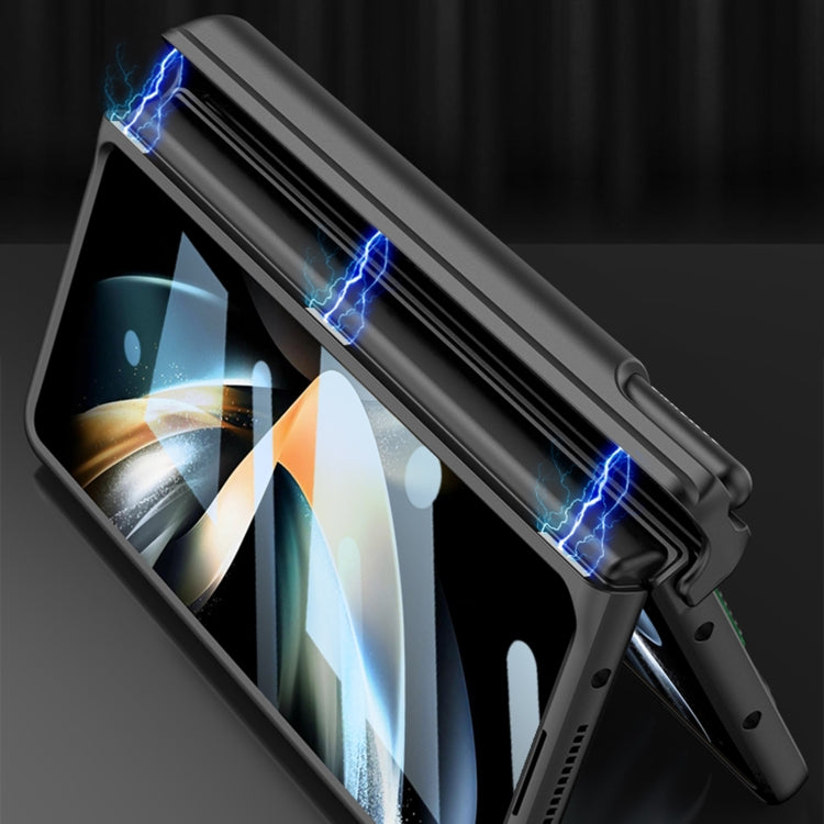 For Samsung Galaxy Z Fold4 GKK Magnetic Fold Hinge Shockproof Phone Case with Wrist Strap(Carbon Fibre) - free shipping - PMC TechLife - Order now!