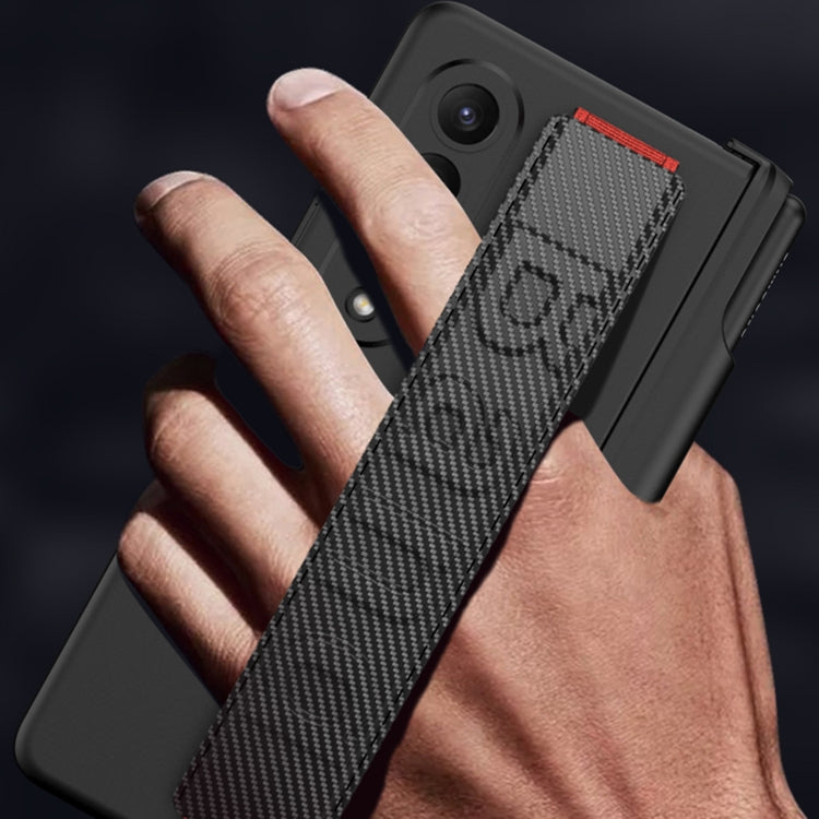 For Samsung Galaxy Z Fold4 GKK Magnetic Fold Hinge Shockproof Phone Case with Wrist Strap(Carbon Fibre) - free shipping - PMC TechLife - Order now!