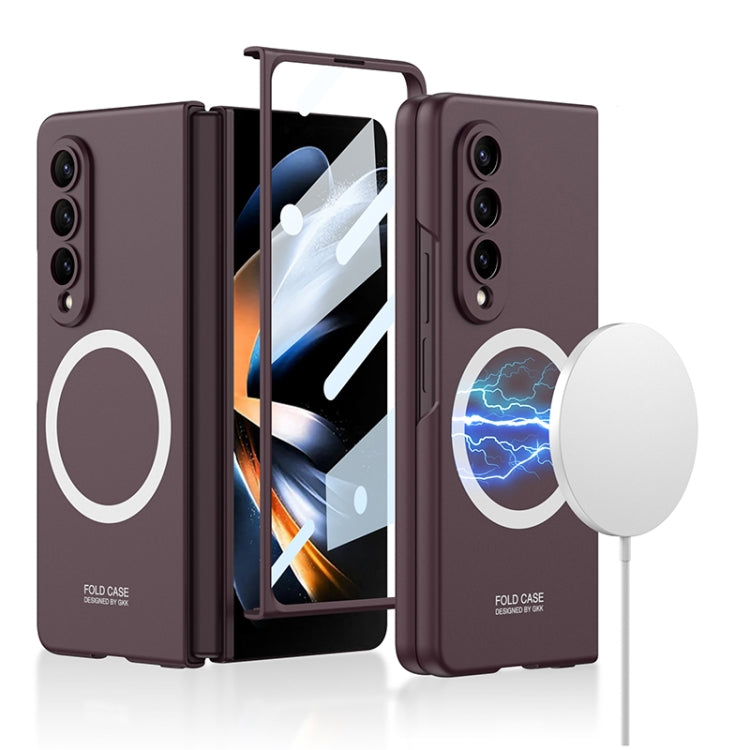 For Samsung Galaxy Z Fold4 GKK MagSafe Ultrathin Integrated Shockproof Protective Phone Case(Wine Red) - Galaxy Z Fold4 5G Cases by GKK | Online Shopping South Africa | PMC TechLife | Buy Now Pay Later Mobicred