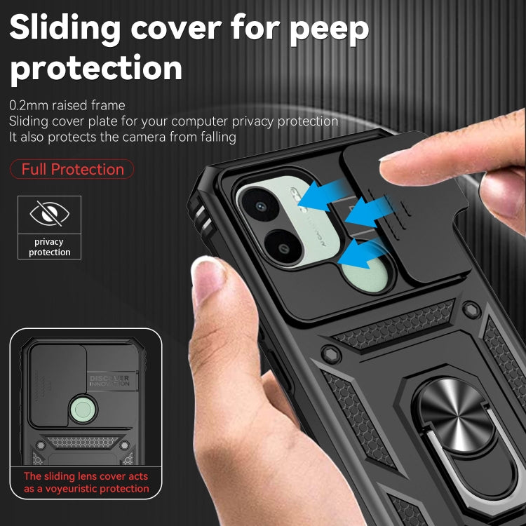 For Xiaomi Redmi A1/A1+ Sliding Camshield Holder Phone Case(Black) - free shipping - PMC TechLife - Order now!