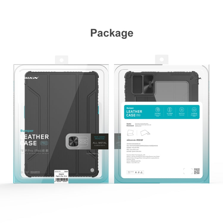 For Xiaomi Pad 5 Pro 12.4 inch  NILLKIN Bumper Pro Leather Tablet Case with Pen Slot & Sleep / Wake-up Function(Grey) - Mi Pad 5 / 5 Pro Cases by NILLKIN | Online Shopping South Africa | PMC TechLife