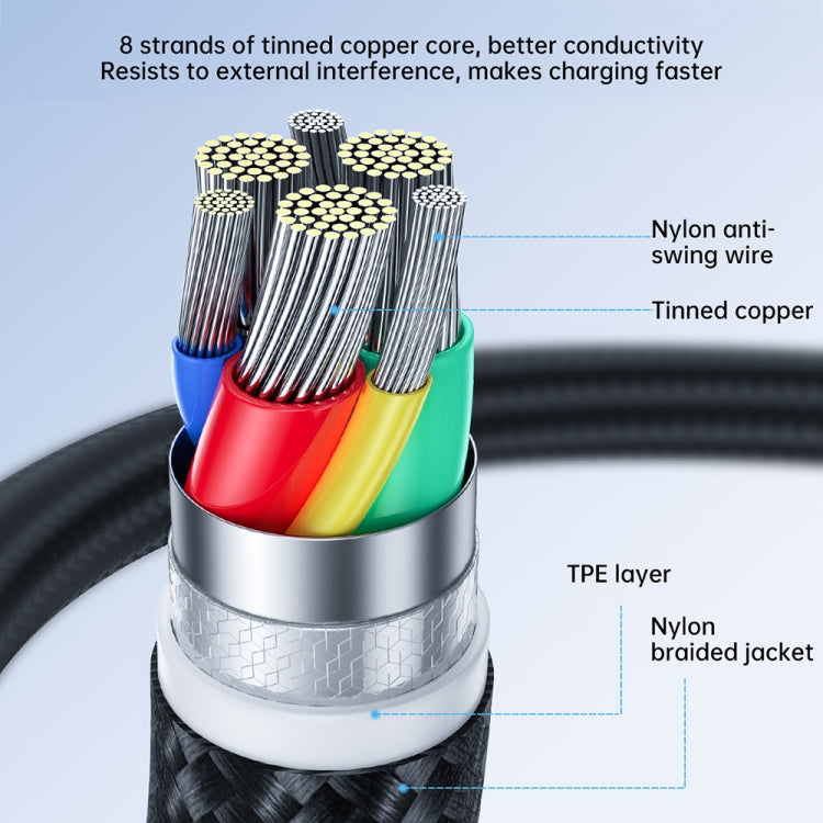 JOYROOM 2.4A USB to 8 Pin Surpass Series Fast Charging Data Cable, Length:1.2m(Black) - Normal Style Cable by JOYROOM | Online Shopping South Africa | PMC TechLife | Buy Now Pay Later Mobicred