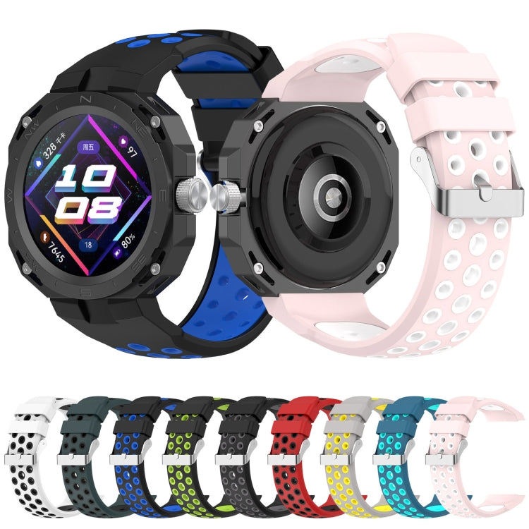 For Huawei Watch GT Cyber Two-color Silicone Watch Band (Black Blue) -  by PMC TechLife | Online Shopping South Africa | PMC TechLife