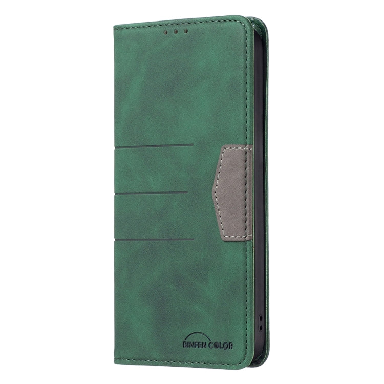 For Samsung Galaxy A54 5G BF10 Color Block Magnetic Flip Leather Phone Case(Green) - free shipping - PMC TechLife - Order now!