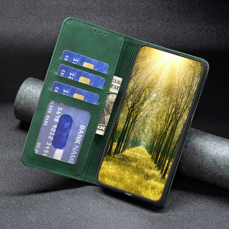 For Samsung Galaxy A54 5G BF10 Color Block Magnetic Flip Leather Phone Case(Green) - free shipping - PMC TechLife - Order now!