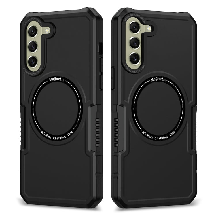 For Samsung Galaxy S21 FE 5G MagSafe Shockproof Armor Phone Case(Black) - Galaxy Phone Cases by PMC TechLife | Online Shopping South Africa | PMC TechLife | Buy Now Pay Later Mobicred