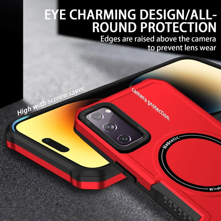 For Samsung Galaxy S20 FE MagSafe Shockproof Armor Phone Case(Red) - Galaxy S20 FE Cases by PMC TechLife | Online Shopping South Africa | PMC TechLife