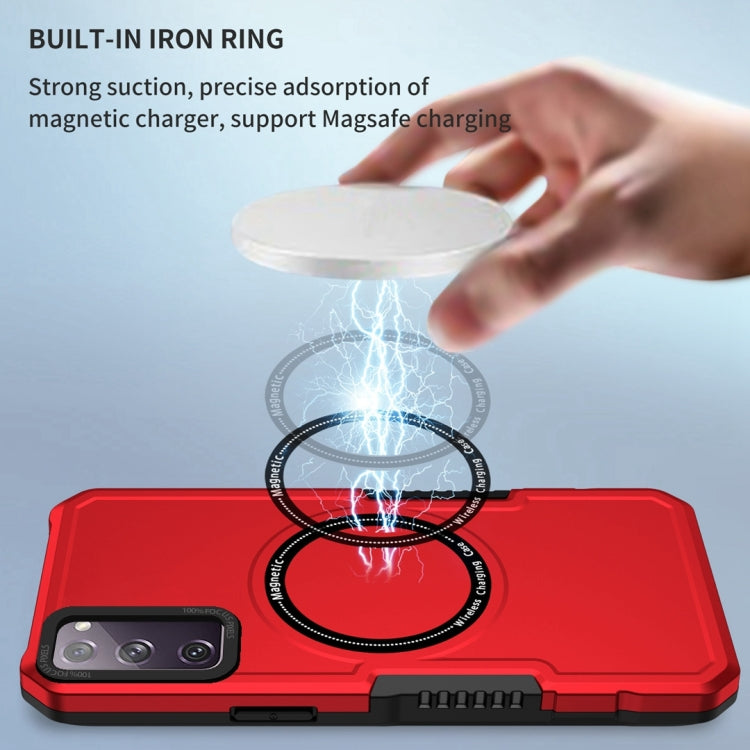 For Samsung Galaxy S20 FE MagSafe Shockproof Armor Phone Case(Red) - Galaxy S20 FE Cases by PMC TechLife | Online Shopping South Africa | PMC TechLife