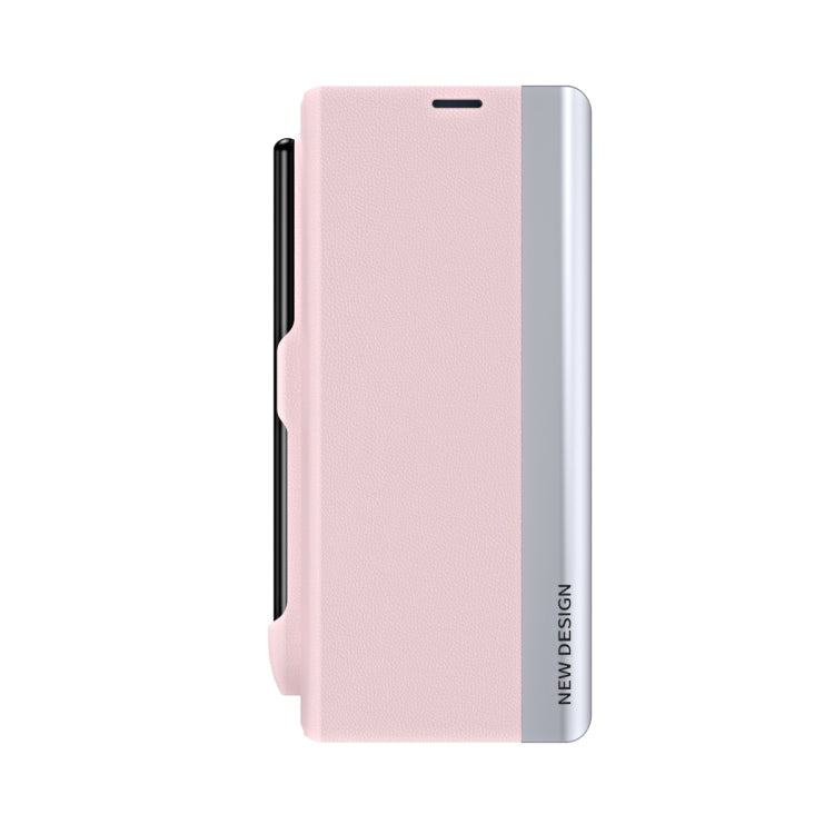 For Samsung Galaxy Z Fold4 Shockproof Full Coverage Leather Phone Case with Pen Slot(Pink) - free shipping - PMC TechLife - Order now!