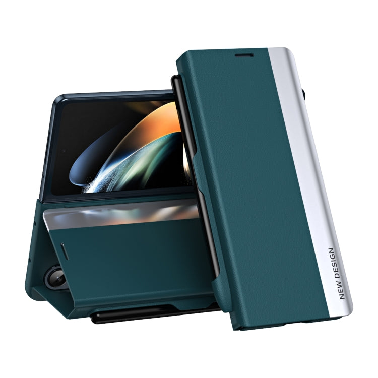 For Samsung Galaxy Z Fold4 Shockproof Full Coverage Leather Phone Case with Pen Slot(Green) - free shipping - PMC TechLife - Order now!