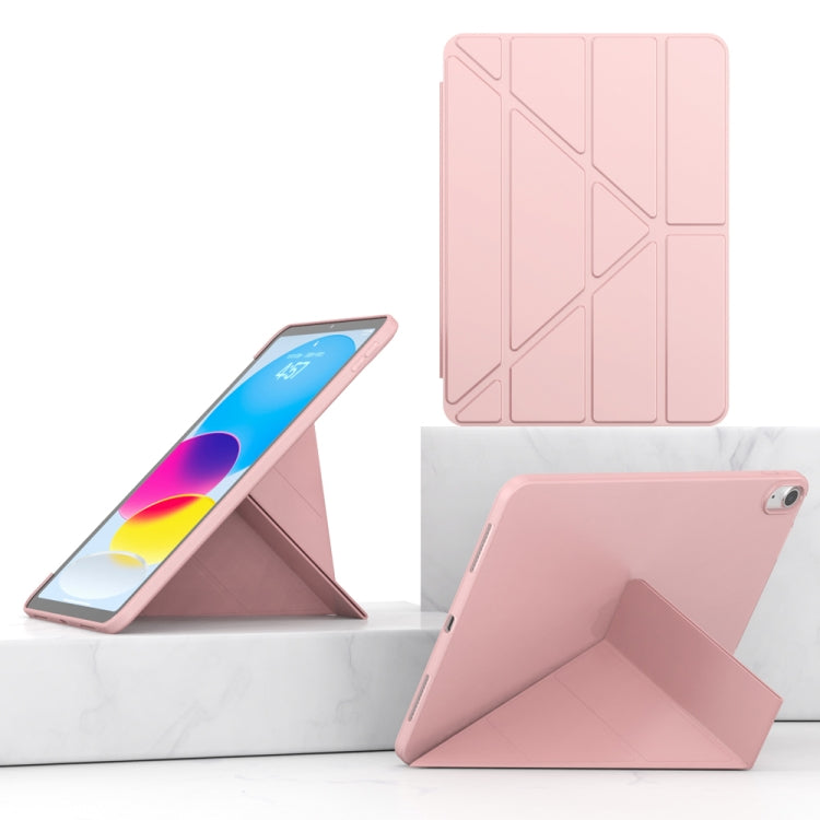 For iPad 2025 / 2022 Multi-folding TPU Leather Smart Tablet Case(Rose Gold) - iPad 2025 / 2022 Cases by PMC TechLife | Online Shopping South Africa | PMC TechLife | Buy Now Pay Later Mobicred