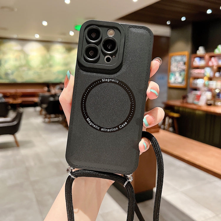 For iPhone 12 Pro MagSafe Magnetic Lanyard Phone Case(Black) - iPhone 12 / 12 Pro Cases by PMC TechLife | Online Shopping South Africa | PMC TechLife | Buy Now Pay Later Mobicred