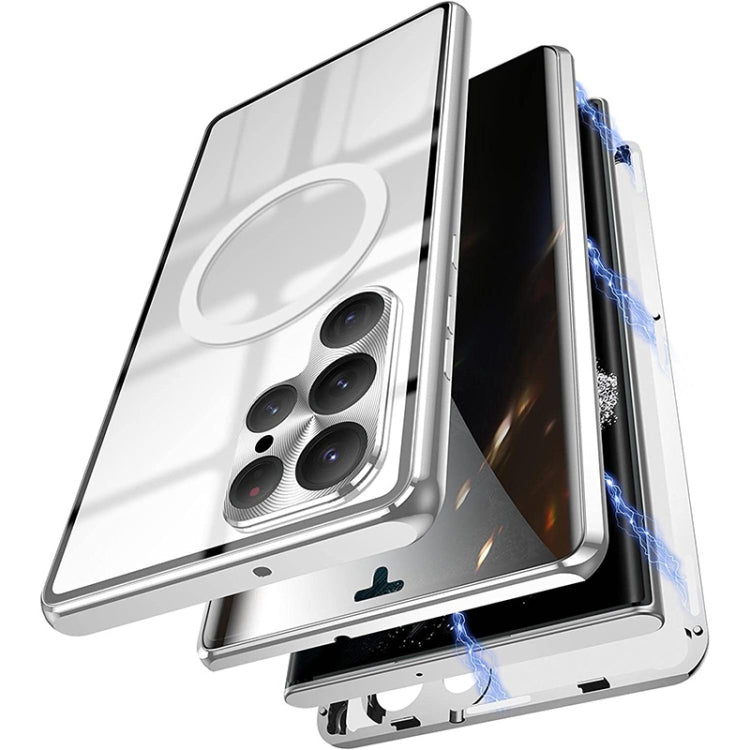 For Samsung Galaxy S22 Ultra 5G Lens Protector MagSafe Double Sided Magnetic Phone Case(Silver) - Galaxy S22 Ultra 5G Cases by PMC TechLife | Online Shopping South Africa | PMC TechLife