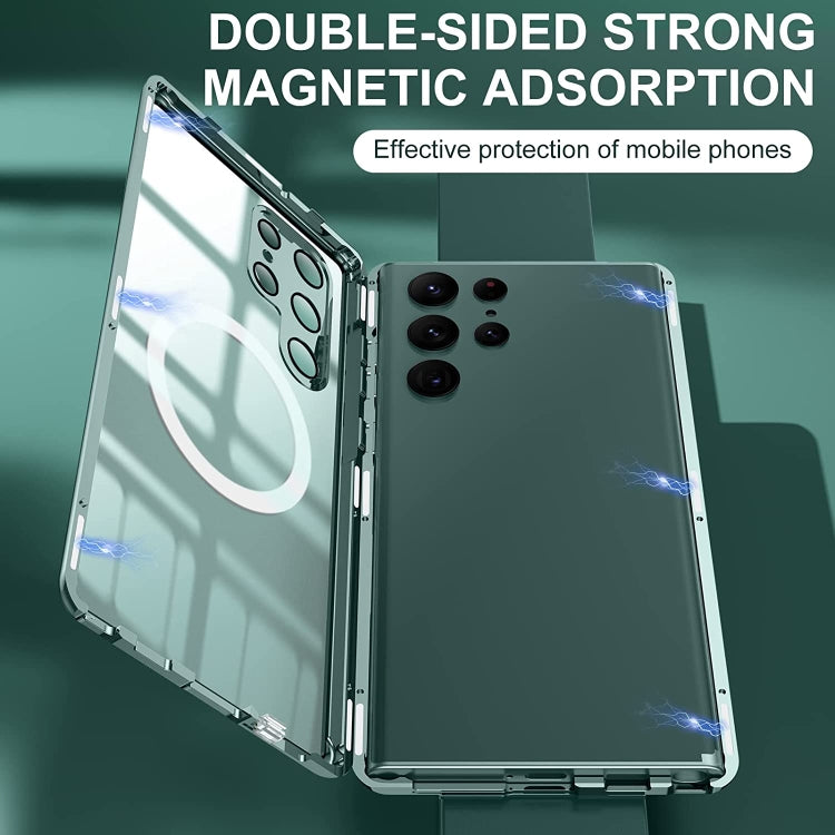 For Samsung Galaxy S22 Ultra 5G Lens Protector MagSafe Double Sided Magnetic Phone Case (Blue) - Galaxy S22 Ultra 5G Cases by PMC TechLife | Online Shopping South Africa | PMC TechLife
