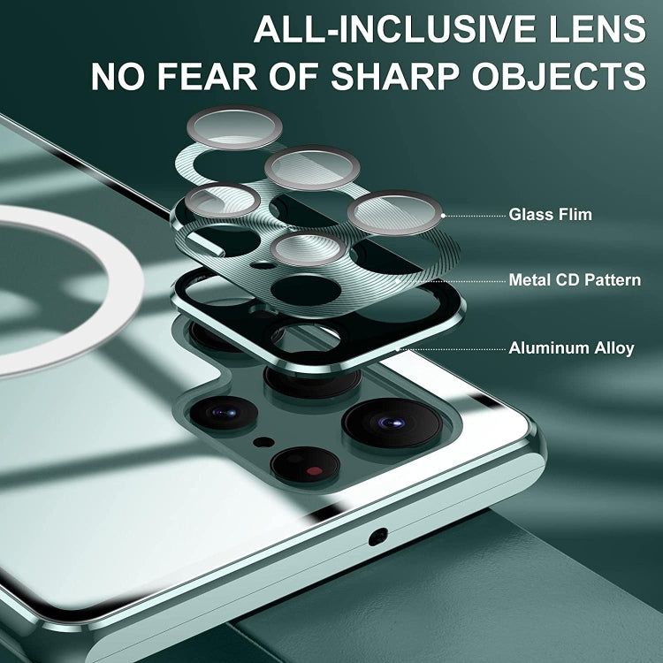 For Samsung Galaxy S22 Ultra 5G Lens Protector MagSafe Double Sided Magnetic Phone Case(Black) - Galaxy S22 Ultra 5G Cases by PMC TechLife | Online Shopping South Africa | PMC TechLife