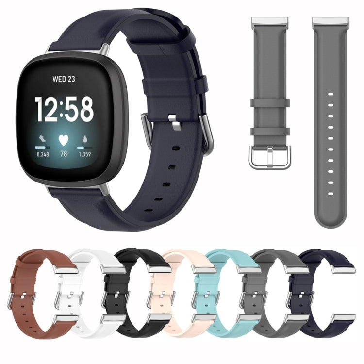 For Fitbit Versa 3 / Sense Genuine Leather Watch Band(Black) - free shipping - PMC TechLife - Order now!