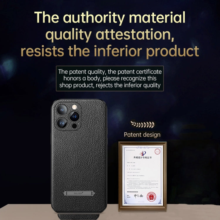 For iPhone 14 Plus SULADA Famous Artisan Series Litchi Leather PC + TPU Phone Case(Red) - iPhone 14 Plus Cases by SULADA | Online Shopping South Africa | PMC TechLife