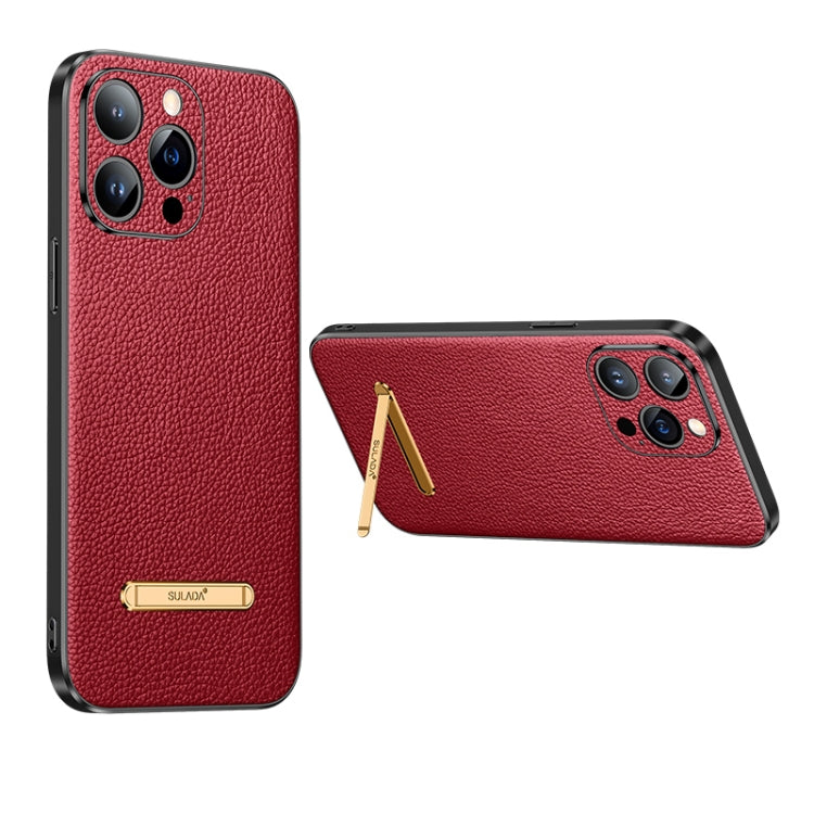 For iPhone 14 Pro Max SULADA Famous Artisan Series Litchi Leather PC + TPU Phone Case(Red) - iPhone 14 Pro Max Cases by SULADA | Online Shopping South Africa | PMC TechLife | Buy Now Pay Later Mobicred