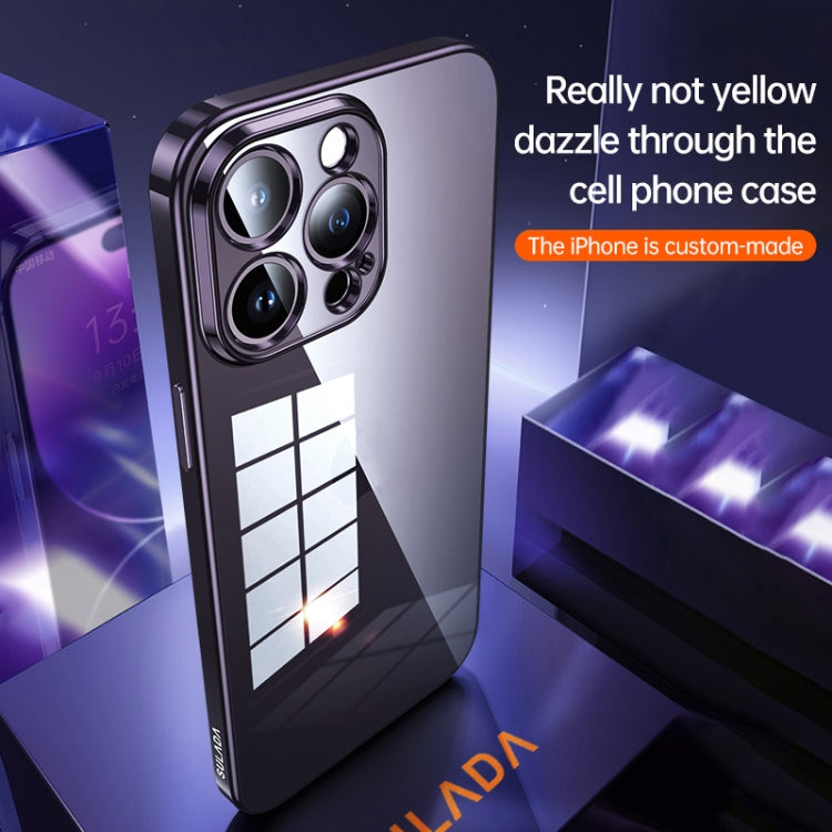 For iPhone 14 Plus SULADA Shine Through Series Plating TPU Transparent Phone Protective Case(Black) - iPhone 14 Plus Cases by SULADA | Online Shopping South Africa | PMC TechLife | Buy Now Pay Later Mobicred