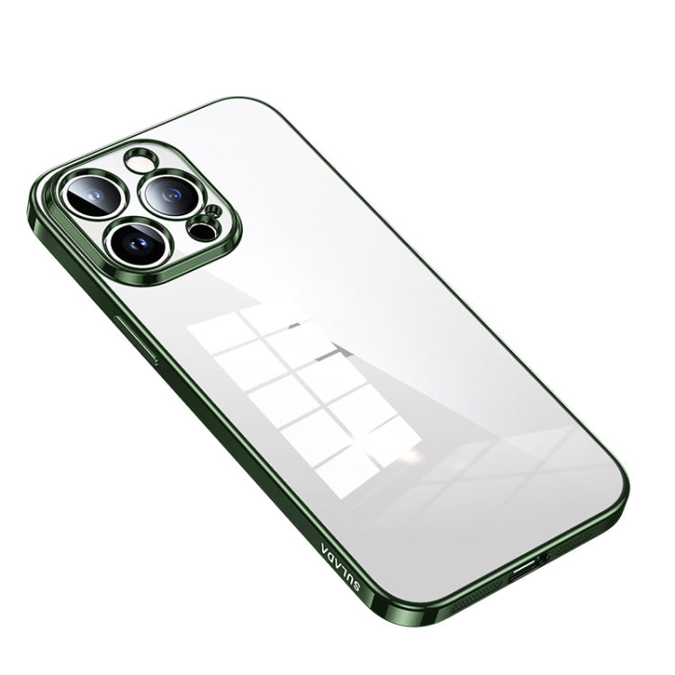 For iPhone 14 Pro SULADA Shine Through Series Plating TPU Transparent Phone Protective Case(Green) - iPhone 14 Pro Cases by SULADA | Online Shopping South Africa | PMC TechLife | Buy Now Pay Later Mobicred