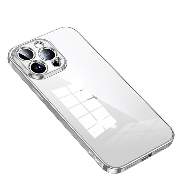 For iPhone 14 Pro SULADA Shine Through Series Plating TPU Transparent Phone Protective Case(Silver) - iPhone 14 Pro Cases by SULADA | Online Shopping South Africa | PMC TechLife | Buy Now Pay Later Mobicred