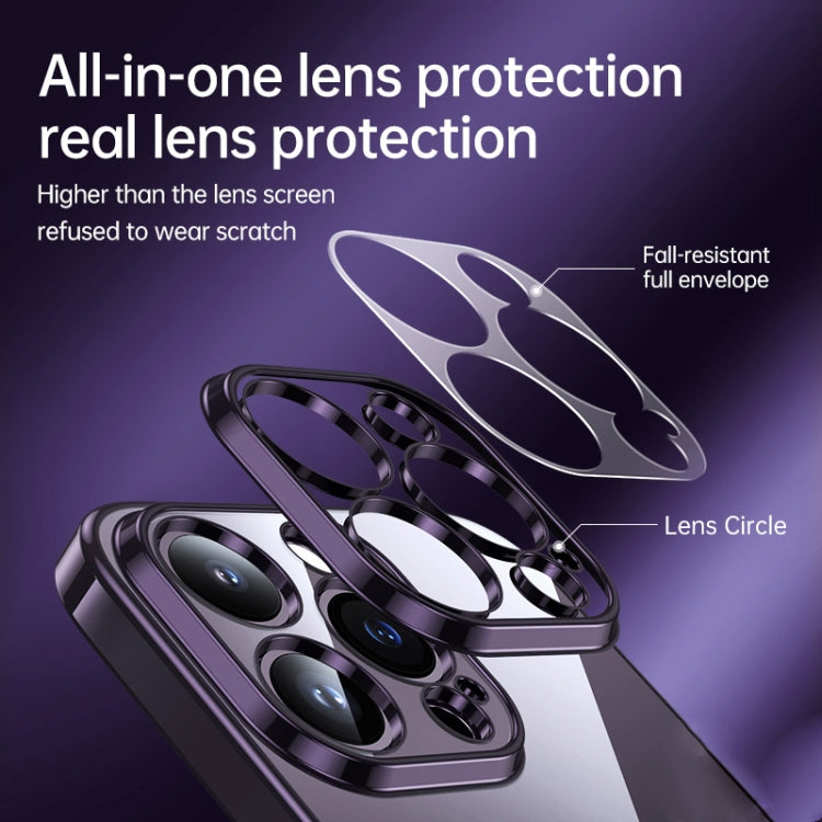 For iPhone 14 Pro SULADA Shine Through Series Plating TPU Transparent Phone Protective Case(Dark Purple) - iPhone 14 Pro Cases by SULADA | Online Shopping South Africa | PMC TechLife | Buy Now Pay Later Mobicred