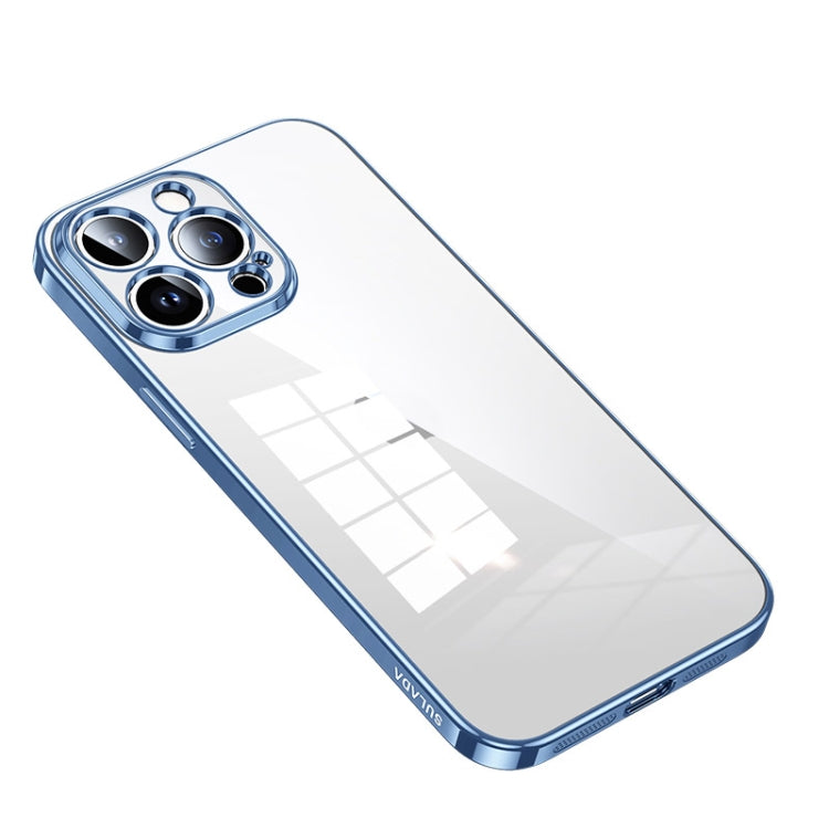 For iPhone 14 Pro Max SULADA Shine Through Series Plating TPU Transparent Phone Protective Case(Sierra Blue) - iPhone 14 Pro Max Cases by SULADA | Online Shopping South Africa | PMC TechLife | Buy Now Pay Later Mobicred