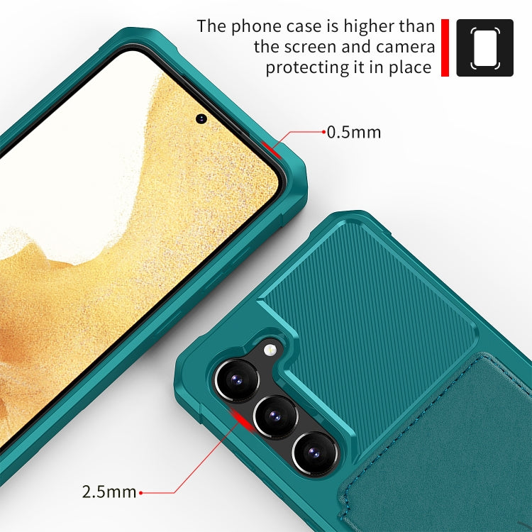 For Samsung Galaxy S23 5G Magnetic Wallet Card Bag Leather Phone Case(Cyan) - free shipping - PMC TechLife - Order now!
