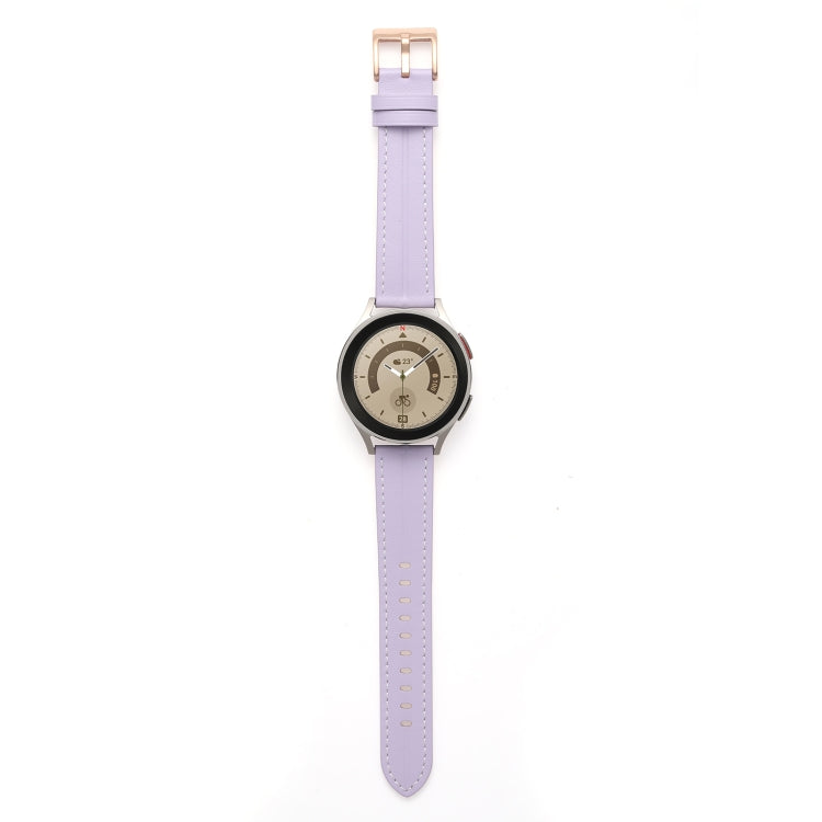 For Realme Watch 3/Amazfit GTR4/4 Pro Universal Grooved Genuine Leather Watch Band(Purple) - free shipping - PMC TechLife - Order now!