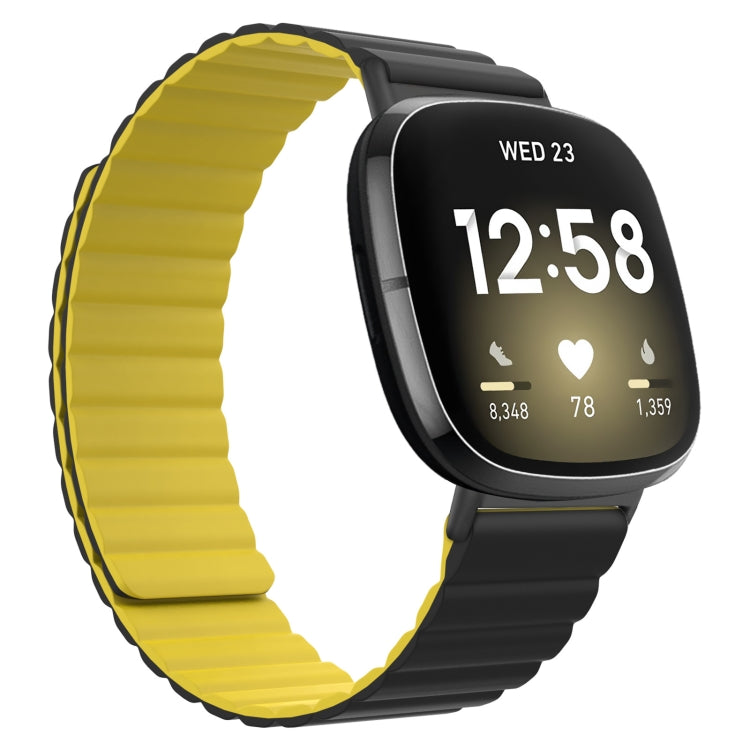 For Fitbit Versa 3 / Sense Universal Magnetic Silicone Watch Band(Black Yellow) - free shipping - PMC TechLife - Order now!