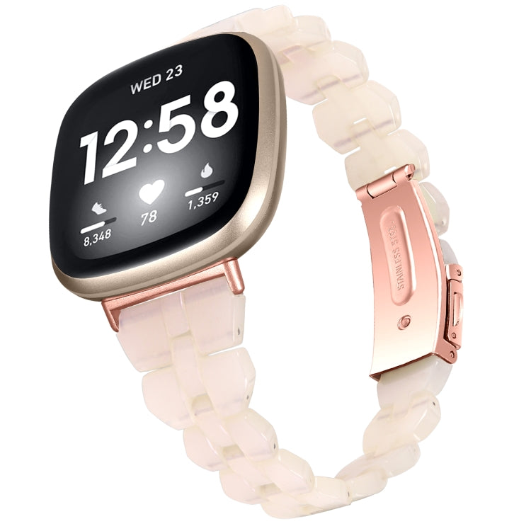 For Fitbit Versa 4 / Sense 2 Universal Rhombus Resin Watch Band(Mermaid Pink) - free shipping - PMC TechLife - Order now!