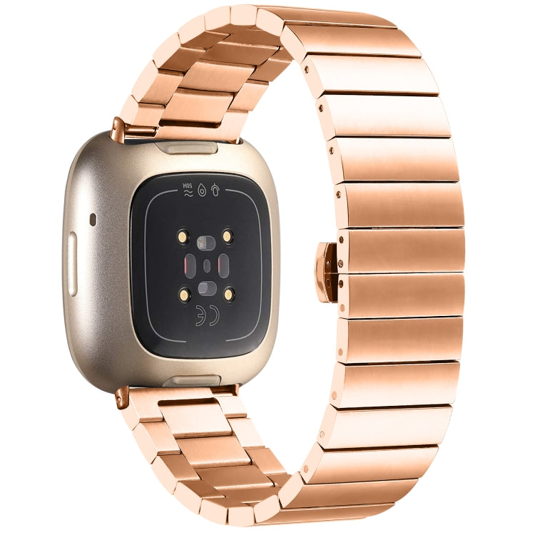 For Fitbit Versa 4 / Sense 2 Universal Butterfly Buckle Metal Watch Band(Rose Gold) - free shipping - PMC TechLife - Order now!