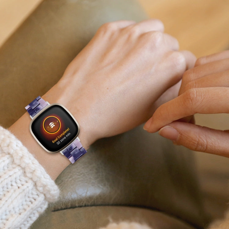 For Fitbit Versa 3 / Sense Universal Resin Watch Band(Dark Black Pink) - free shipping - PMC TechLife - Order now!