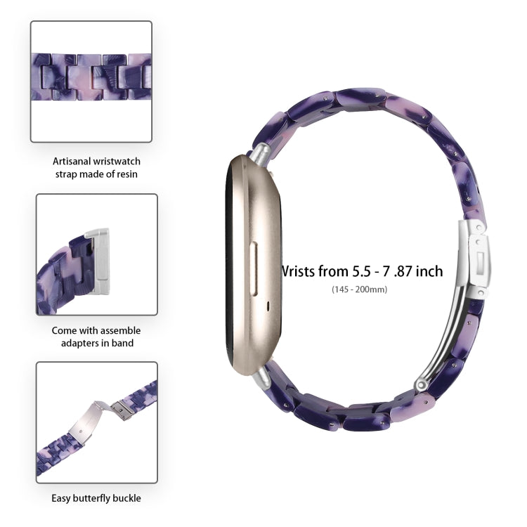 For Fitbit Versa 4 / Sense 2 Universal Resin Watch Band(Dark Black Pink) - free shipping - PMC TechLife - Order now!