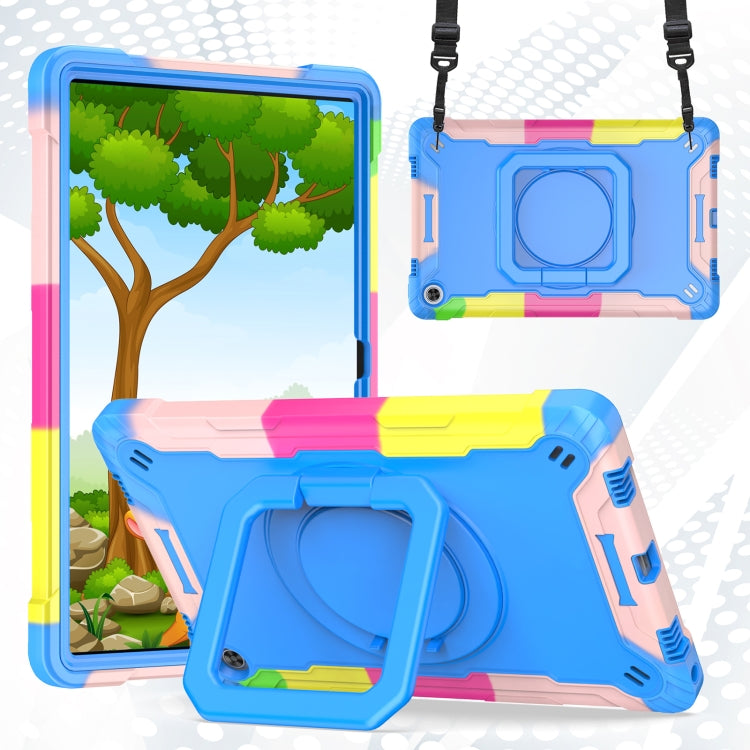 For Lenovo Tab M10 Plus 10.6 3rd Gen 2022 Silicone + PC Bracelet Holder Tablet Case(Camouflage + Blue) - free shipping - PMC TechLife - Order now!